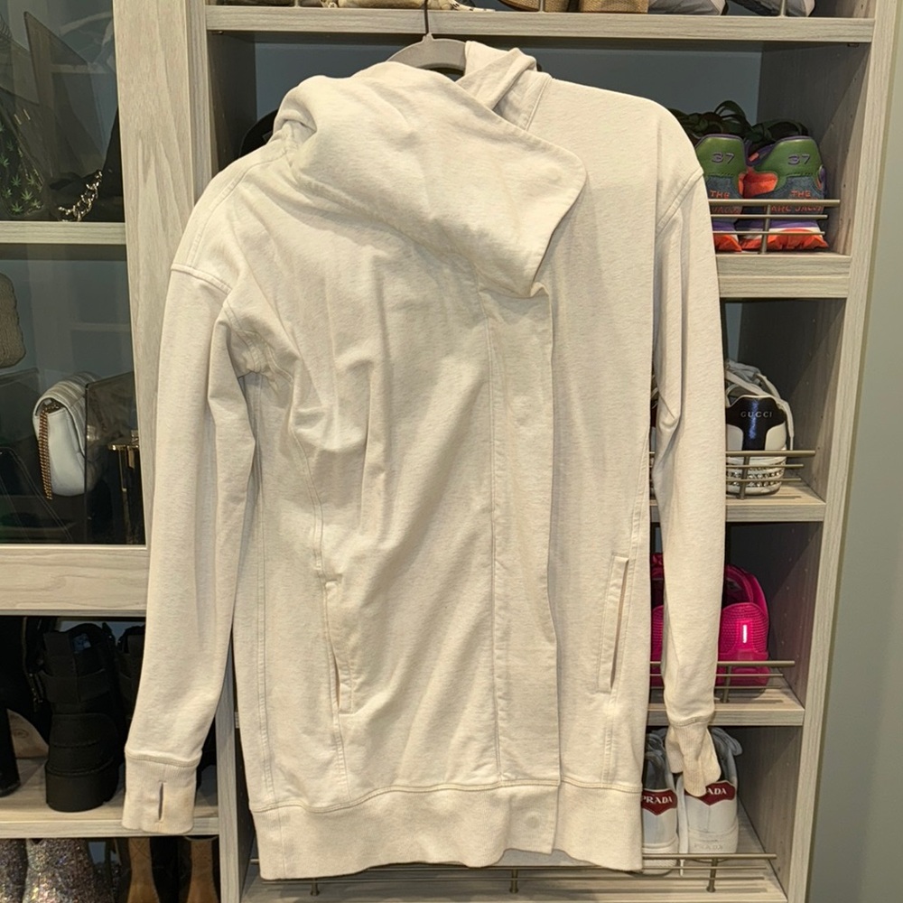 Lululemon Athletica Cream Hooded Jacket Soft Fleece Casual